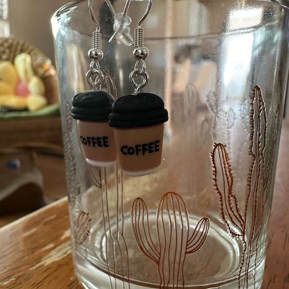 Coffee charm earrings